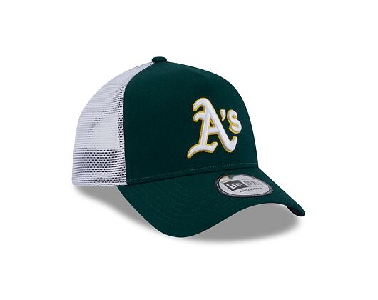 Kšiltovka New Era 9FORTY A-Frame Trucker MLB Team Script Oakland Athletics Dark Green / White