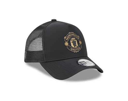 Kšiltovka New Era 9FORTY A-Frame Trucker Black Gold Manchester United FC Black