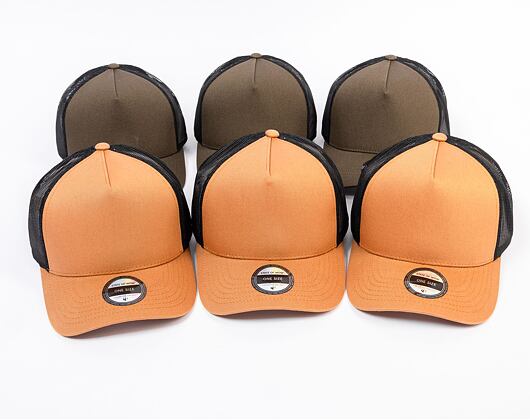 Kšiltovka State of WOW UPFRONT Reed Trucker Cap Camel/Black