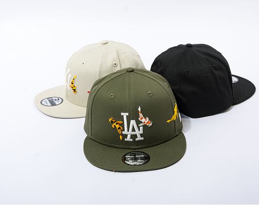 Kšiltovka New Era 9FIFTY MLB Koi Fish Los Angeles Dodgers New Olive / Optic White