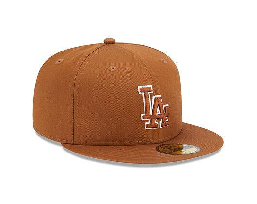 Kšiltovka New Era 59FIFTY MLB Team Outline 5 Los Angeles Dodgers Toasted Peanut / White