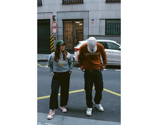 Mikina New Era MLB Large Logo Oversized Crewneck Los Angeles Dodgers Cooperstown Toasted Peanut / Na
