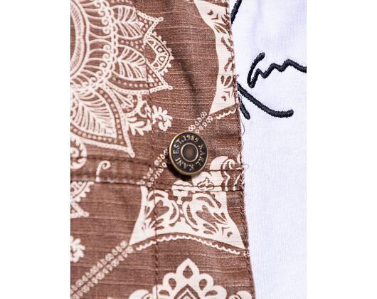 Košilová Bunda Karl Kani Chest Signature Washed Ribstop Shirt Jacket brown