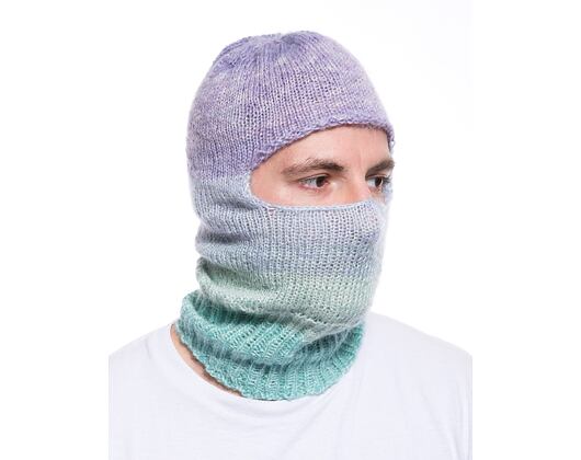 Custom made pletená Balaclava kukla - Cloudy Teal