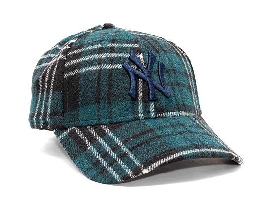 Kšiltovka New Era 9FORTY MLB Check New York Yankees Dark Green / Black