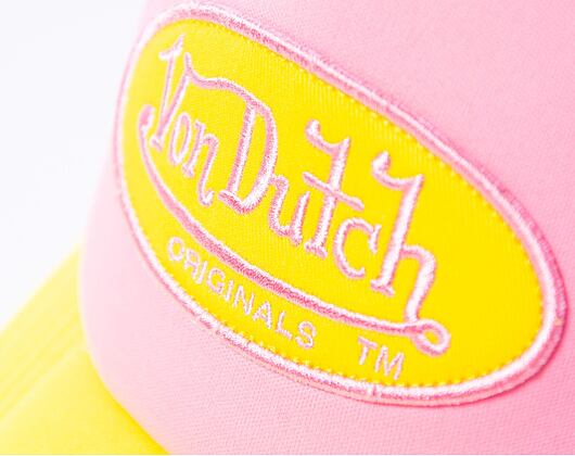 Kšiltovka Von Dutch Trucker Tampa - Trucker Foam - Polyester Foam - Pink/Yellow