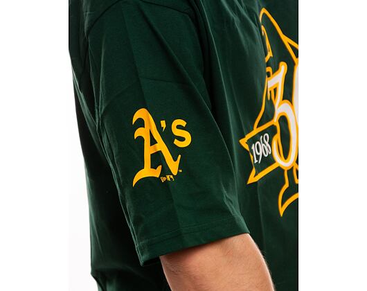 Triko New Era MLB Anniversary Oversized Tee Oakland Athletics Dark Green / White