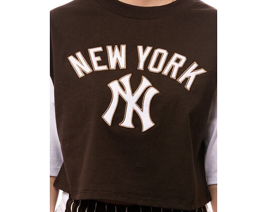 Dámské triko New Era MLB Lifestyle Crop Tee New York Yankees Brown / White