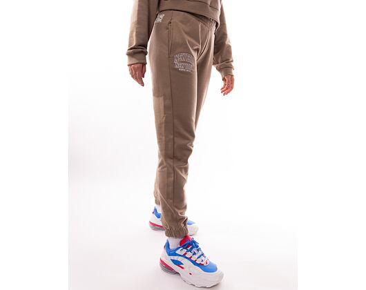 Dámské tepláky New Era Arch Wordmark Joggers Ash Brown / White