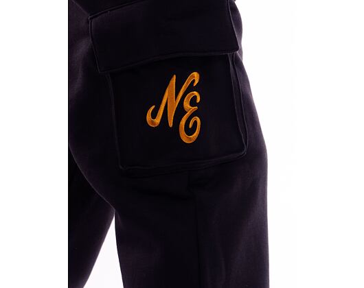 Tepláky New Era Script Cargo Joggers - Black / Metallic Gold