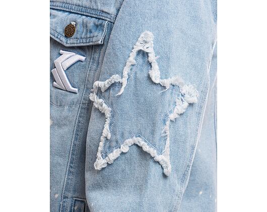 Džínová bunda Karl Kani OG Paintsplatter Denim Trucker Jacket Bleached blue/white