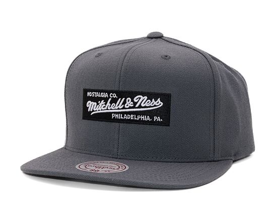 Kšiltovka Mitchell & Ness Box Logo High Crown Charcoal Grey