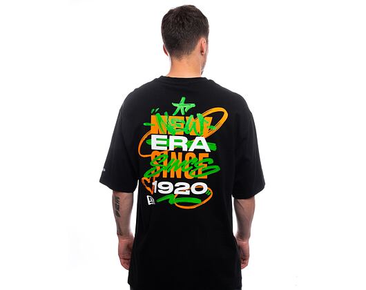 Triko New Era Spray Graphic Oversized Tee - Black / Sour Green