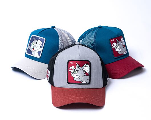 Kšiltovka Capslab Tom and Jerry Trucker - Scary Tom - Grey / Black / Brown