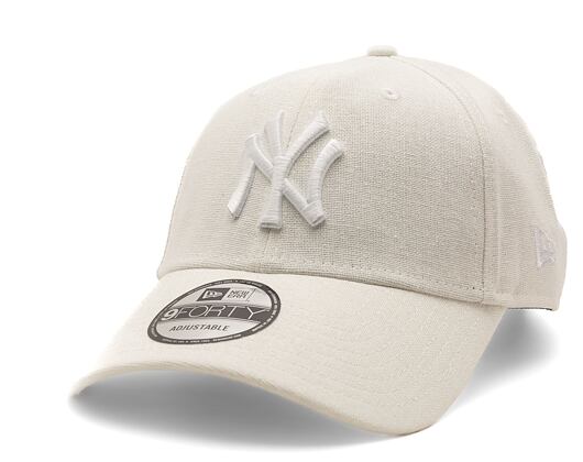Kšiltovka New Era 9FORTY MLB Linen New York Yankees - White