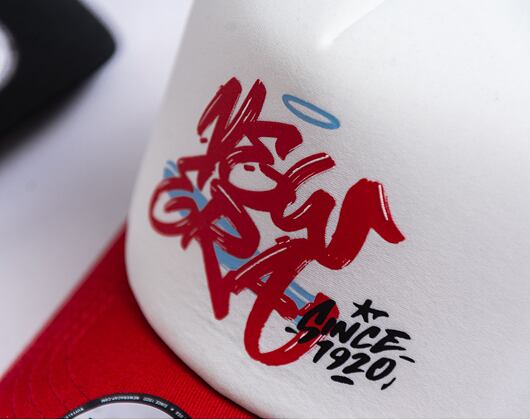 Dětská kšiltovka New Era 9FORTY Kids A-Frame Trucker Graffiti Trucker - Scarlet / White
