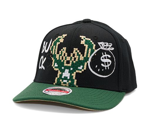 Kšiltovka Adam Wave - Custom NBA Money Bag - Milwaukee Bucks - Black/Green
