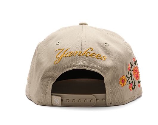 Kšiltovka New Era - MLB Floral 9FIFTY - NY Yankees - Stone / Yellow
