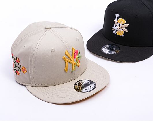 Kšiltovka New Era - MLB Floral 9FIFTY - NY Yankees - Stone / Yellow