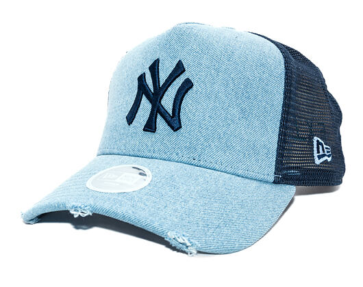 Dámská Kšiltovka New Era - MLB Denim 9FORTY Trucker - NY Yankees - Blue