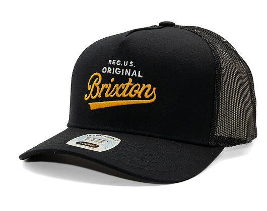 Kšiltovka Brixton - Postal C Netplus Mp Trucker Ha - Black/Black