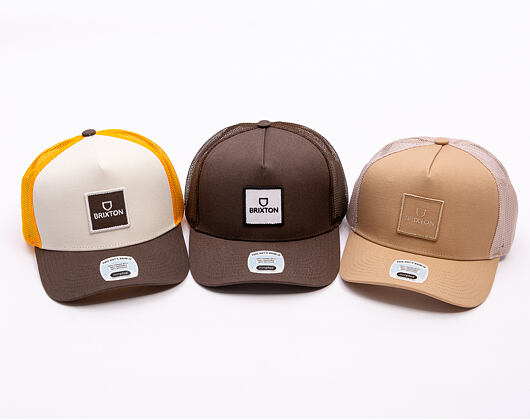 Kšiltovka Brixton - Alpha Block Np C Mp Trucker Hat - Brown/Brown