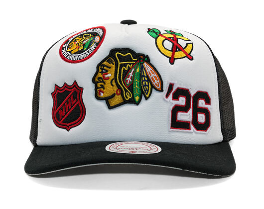 Kšiltovka Mitchell & Ness - Gridlock Trucker - Chicago Blackhawks - White