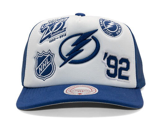 Kšiltovka Mitchell & Ness - Gridlock Trucker - Tampa Bay Lightning - White