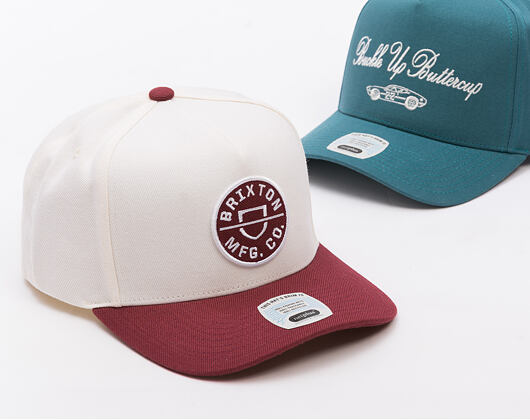 Kšiltovka Brixton - Crest C Mp Snapback - Port/Off White