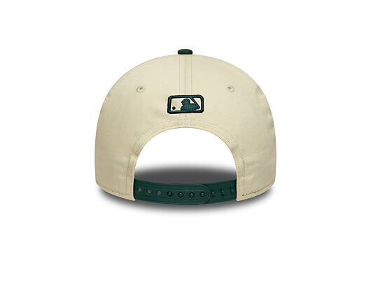 Kšiltovka New Era - MLB WS Patch Retro 9FORTY M-CROWN - Oakland Athletics - Cream / Dark Green