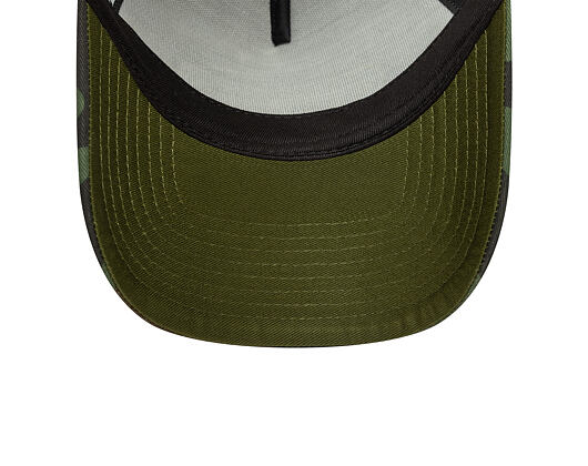 Kšiltovka New Era - Western Oval Patch Foam 9FORTY Trucker - Stone / Woodland Camo