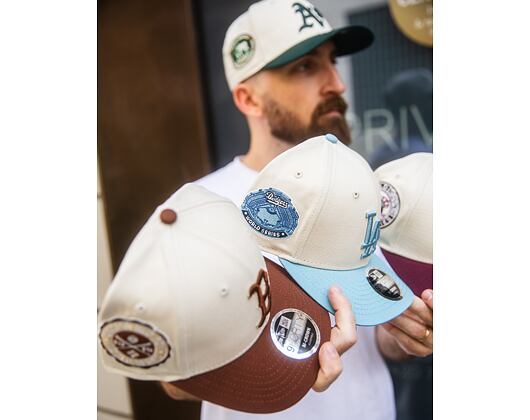 Kšiltovka New Era - MLB WS Patch Retro 9FORTY M-CROWN - LA Dodgers - Cream / Blue