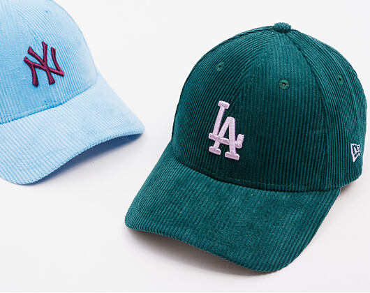 Dámská Kšiltovka New Era - MLB Cord 9FORTY - LA Dodgers - Dark Green / Lavender