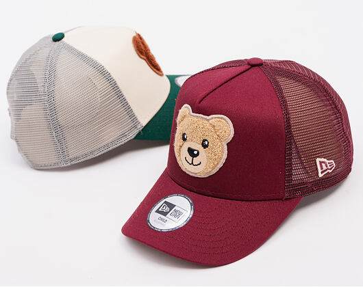 Dětská Kšiltovka New Era - Boucle Bear 9FORTY Trucker - Burgundy