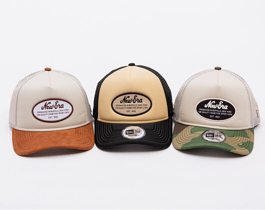 Kšiltovka New Era - Western Oval Patch Foam 9FORTY Trucker - Stone / Auburn
