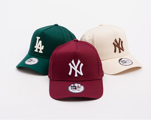 Kšiltovka New Era - MLB League Essential 9FORTY A-Frame - NY Yankees - Burgundy / White