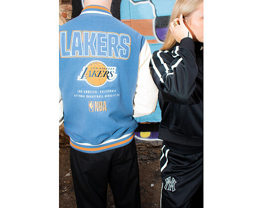 Bunda New Era - NBA Patch Varsity Jacket - LA Lakers - Muted Indigo
