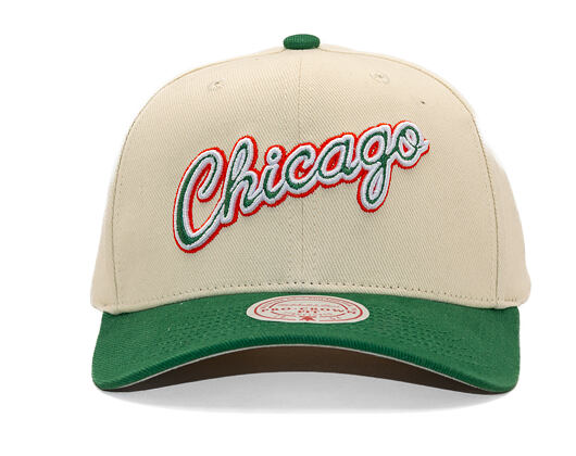 Kšiltovka Mitchell & Ness - Green Orange Pro Crown - Chicago Bulls - Sand/Green