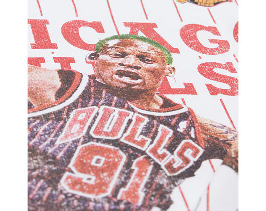 Triko Mitchell & Ness - NBA Playmaker Player Ss Tee Vintage Logo - Chicago Bulls - White