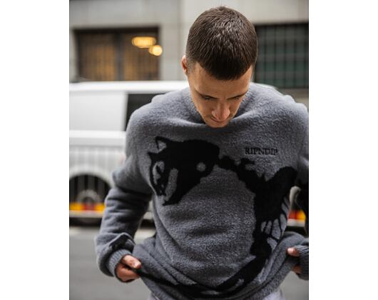 Svetr Rip N Dip - Fossil Mohair Knit Sweater - Charcoal