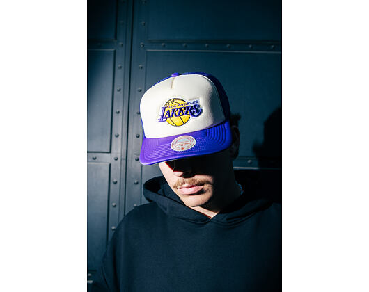 Kšiltovka Mitchell & Ness - NBA Vintage Block Trucker - Los Angeles Lakers - Cream
