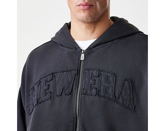 Mikina New Era - Branded Washed Full-Zip Hoody - Black