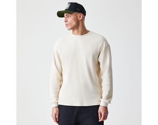 Triko New Era - Branded Longsleeve Waffle Tee - Cream