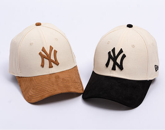 Dámská Kšiltovka New Era - MLB Faux Suede 9FORTY - NY Yankees - Cream / Black