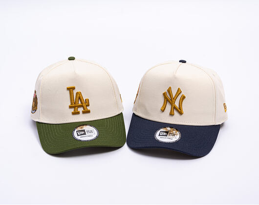 Kšiltovka New Era - MLB WS Patch 9FORTY A-Frame - LA Dodgers - Cream / Rifle Green