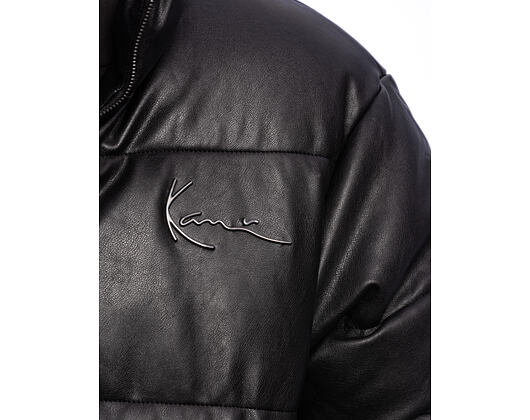 Bunda Karl Kani - Metal Signature Pu Leather Puffer Jacket - Black