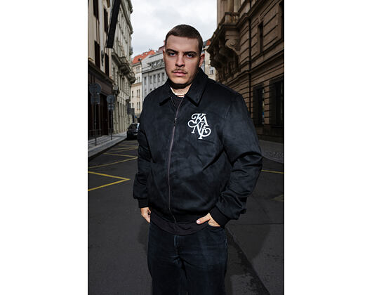 Bunda Karl Kani - Legacy Faux Suede Bowling Jacket - Black