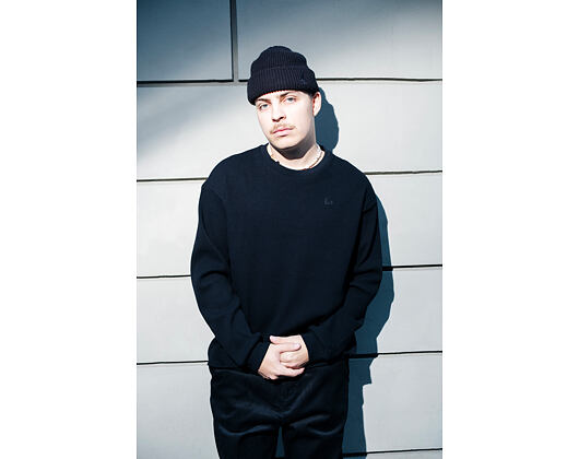 Triko New Era - Branded Longsleeve Waffle Tee - Black