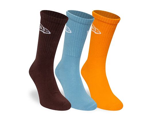 Ponožky New Era - Flag Crew Socks 3pk - Brown / Blue / Orange