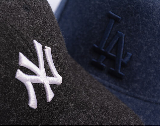 Kšiltovka New Era - MLB Melton Wool 9FORTY - NY Yankees - Black / White